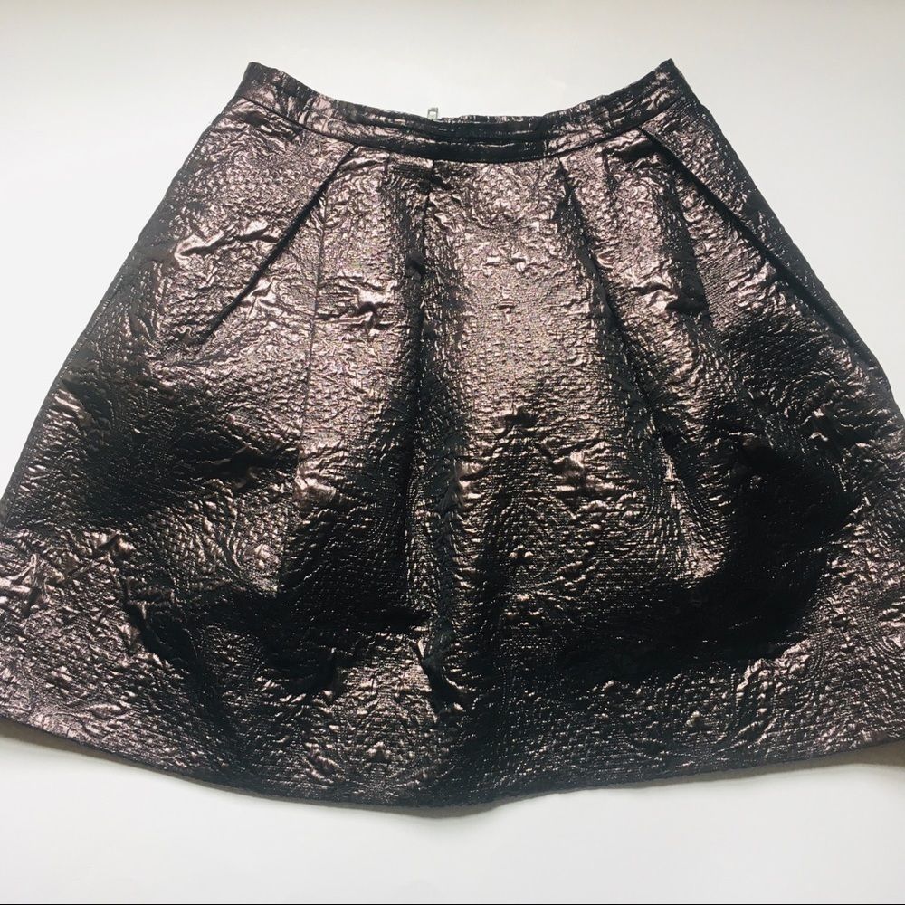 Elizabeth &James bronze brocade metallic miniskirt